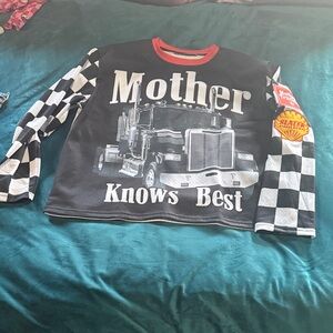 Slater Vintage Mother Knows Best Black Graphic Jersey XS/S NWOT